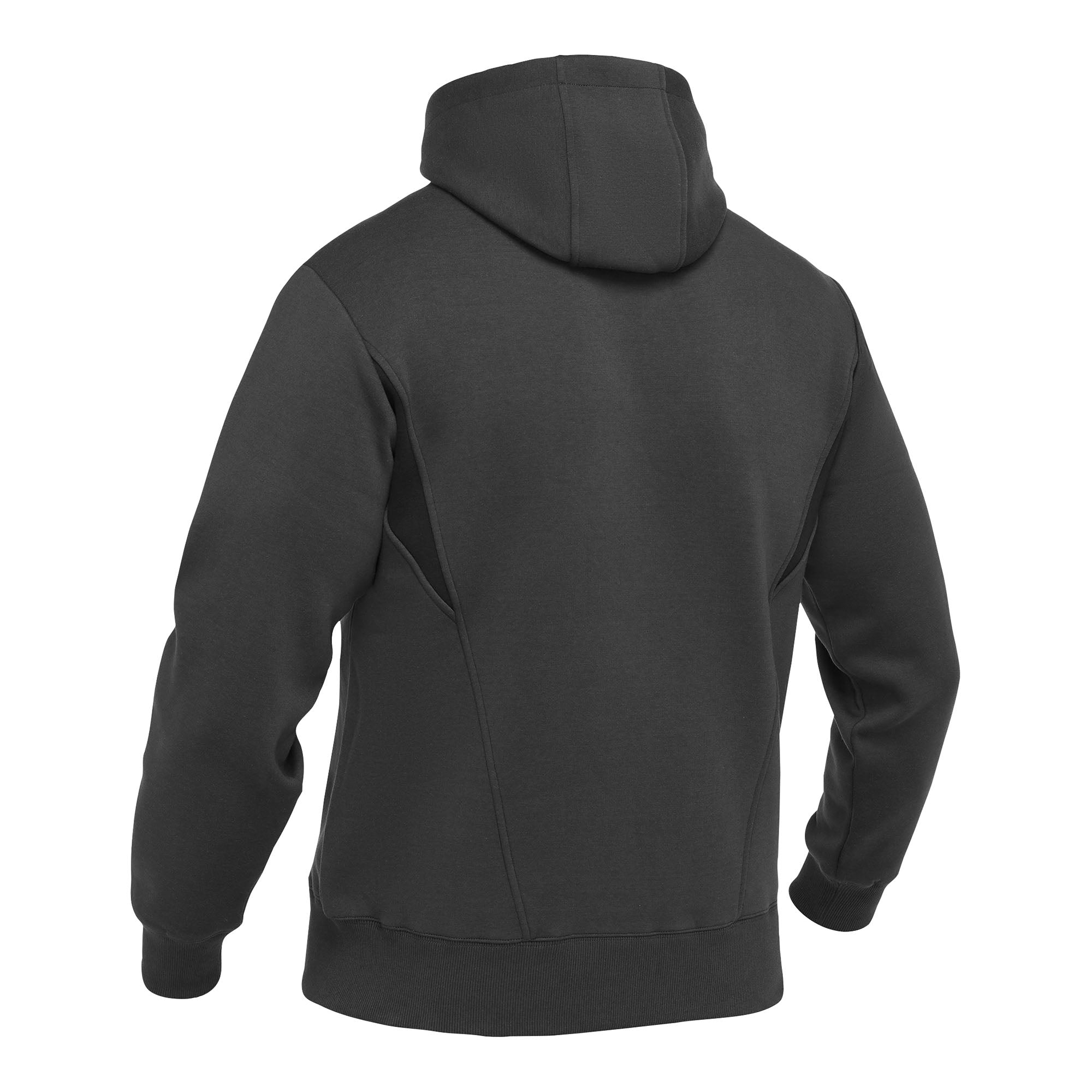 RAWSON TWO-TONE JKT BISLEY Zip Hoodie in Dunkelblau mit schwarzen Einsätzen, von hinten fotografiert. Der Hoodie hat eine Kapuze, lange Ärmel und elastische Bündchen an Ärmeln und Saum.