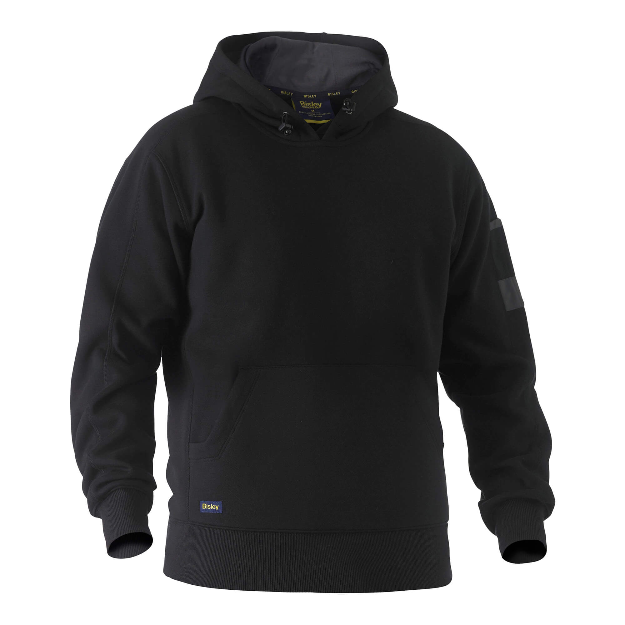 BISLEY WORK FLEECE HOODIE schwarz Herren Vorderansicht #farbe_schwarz