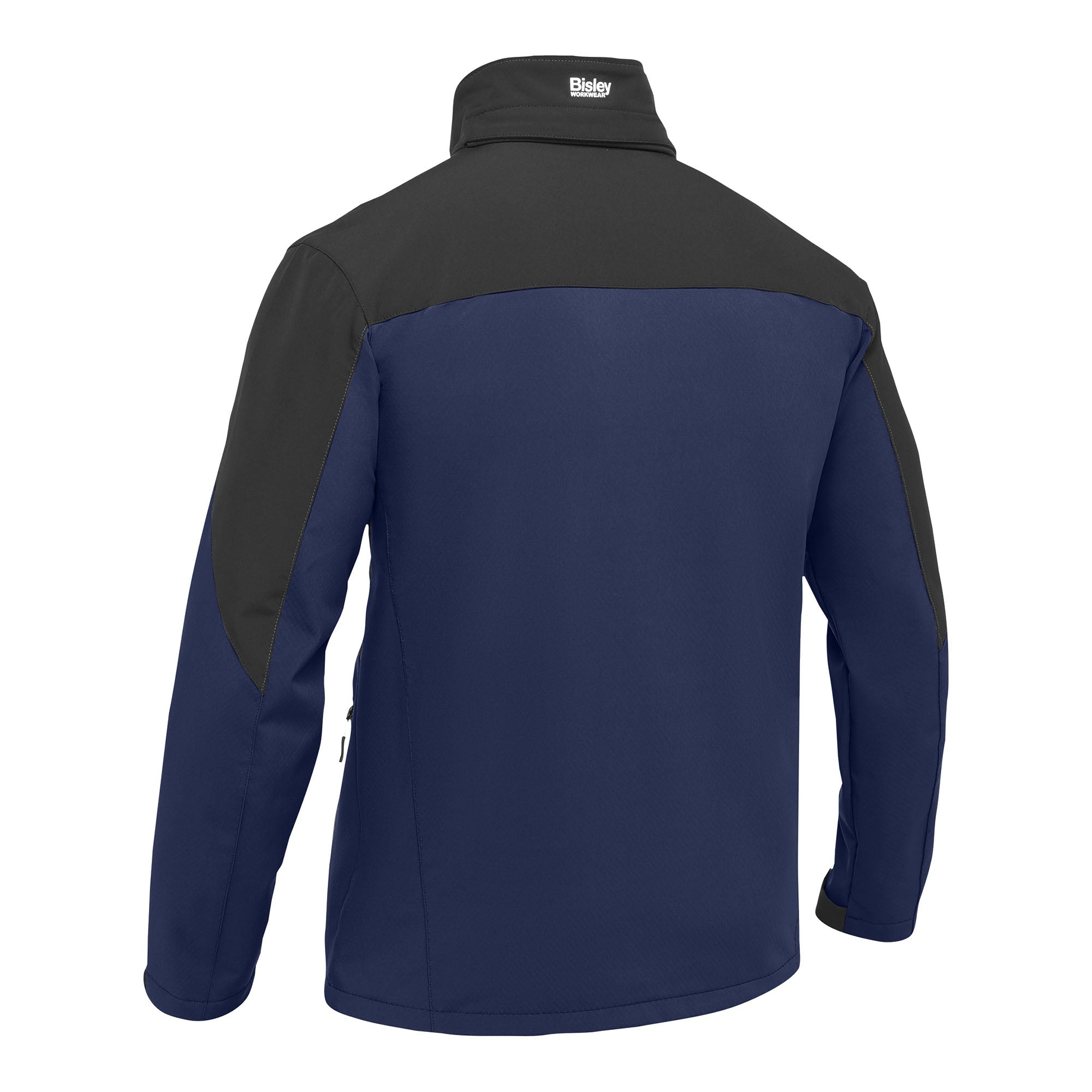 BISLEY Hicks Softshelljacke blau Hinteransicht (ohne Kapuze) #farbe_blau
