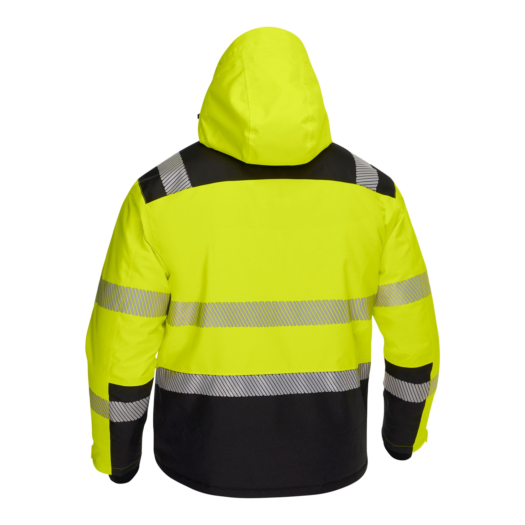 BISLEY MALCOM HI VIS Regenparka gelb Herren Rückansicht #farbe_gelb