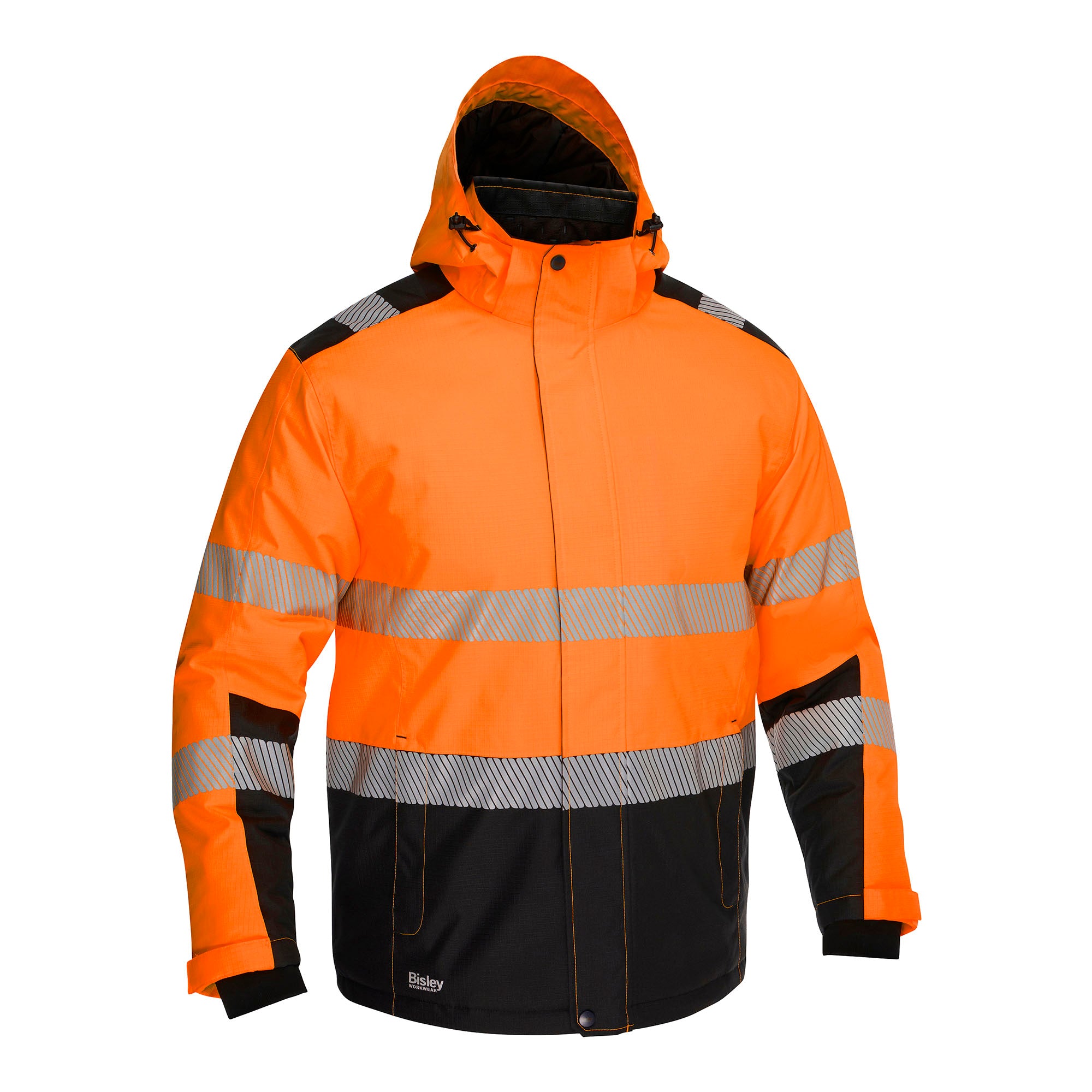 BISLEY MALCOM HI VIS Regenparka orange Herren Vorderansicht #farbe_orange