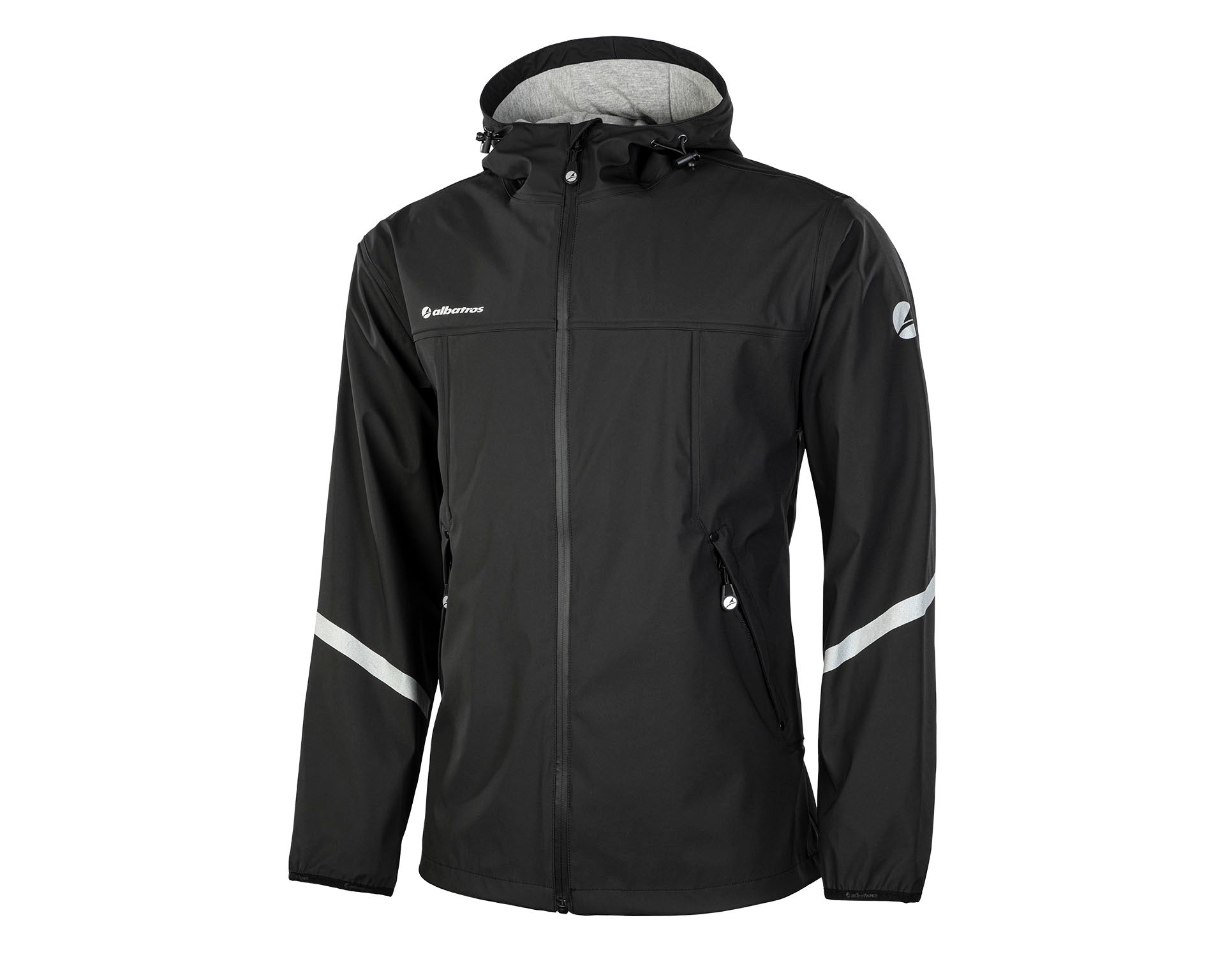 ALBATROS HADLEY Regenjacke schwarz Herren Vorderansicht #farbe_schwarz