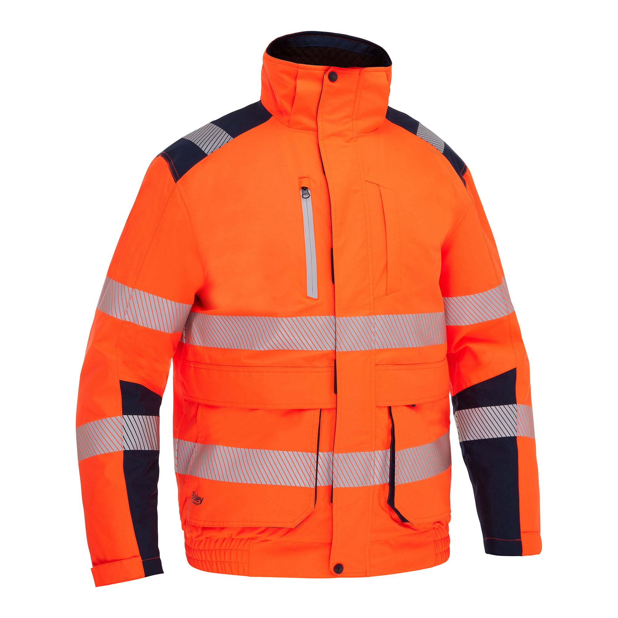 BISLEY ERIC HI VIS Arbeitsjacke orange Vorderansicht #farbe_orange