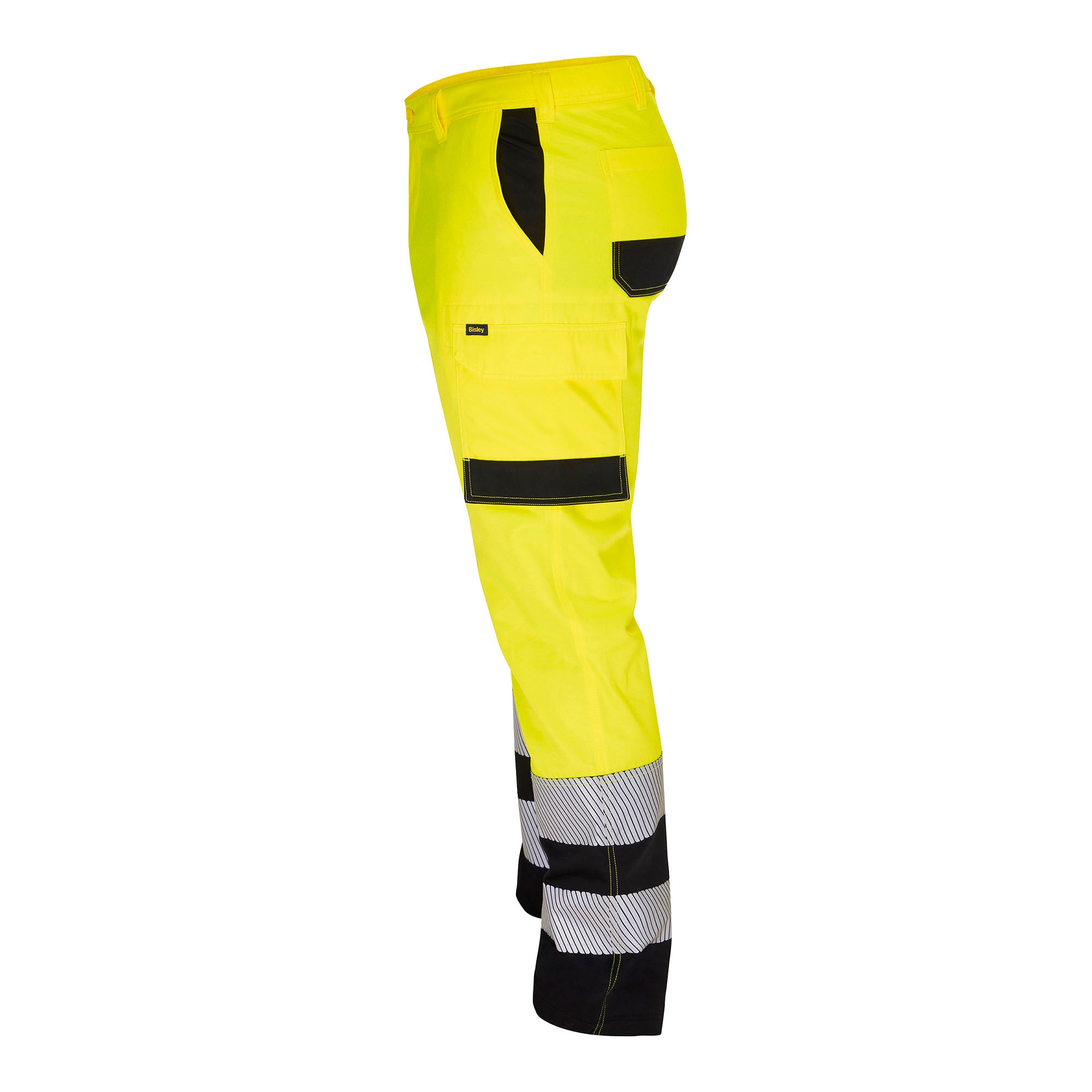 BISLEY STRAVEN TWO-TONE TRS HI VIS Bundhose gelb Herren Seitenansicht links #farbe_gelb