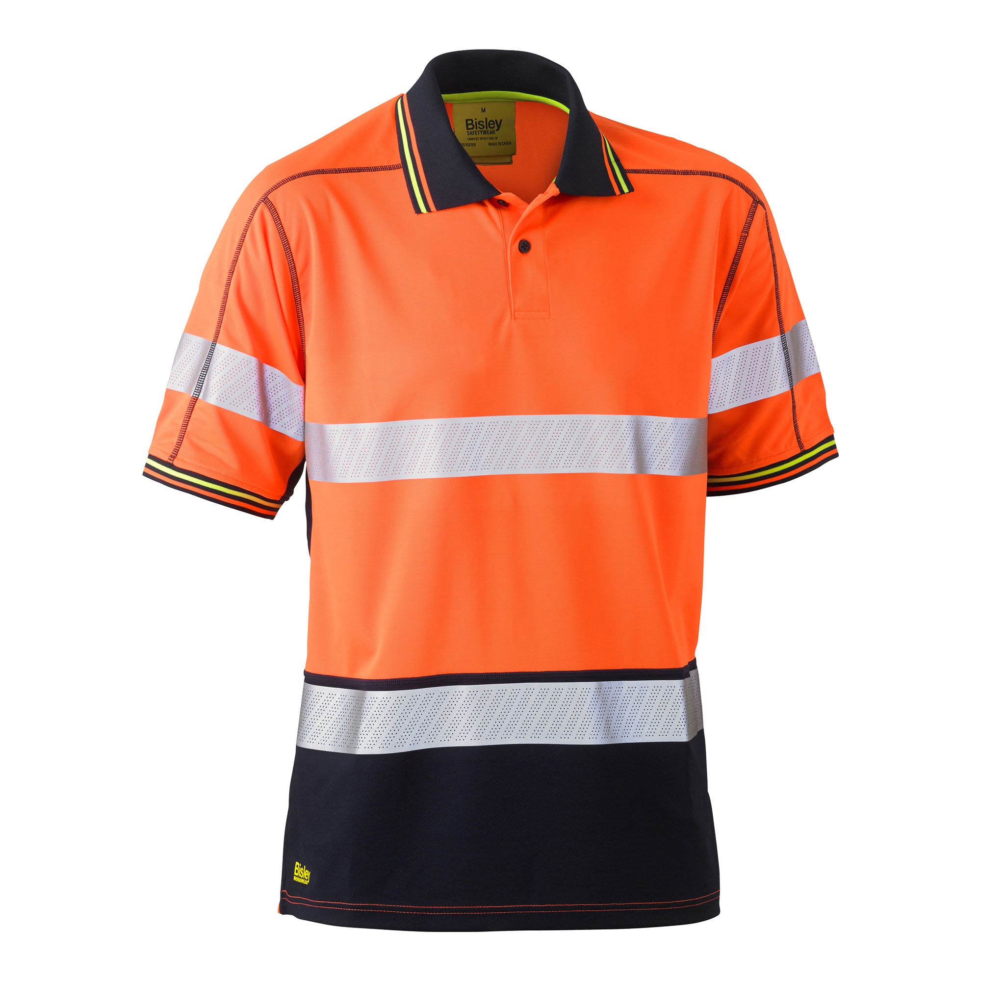 BISLEY HI VIS POLYESTER MESH POLO orange Herren Vorderansicht #farbe_orange