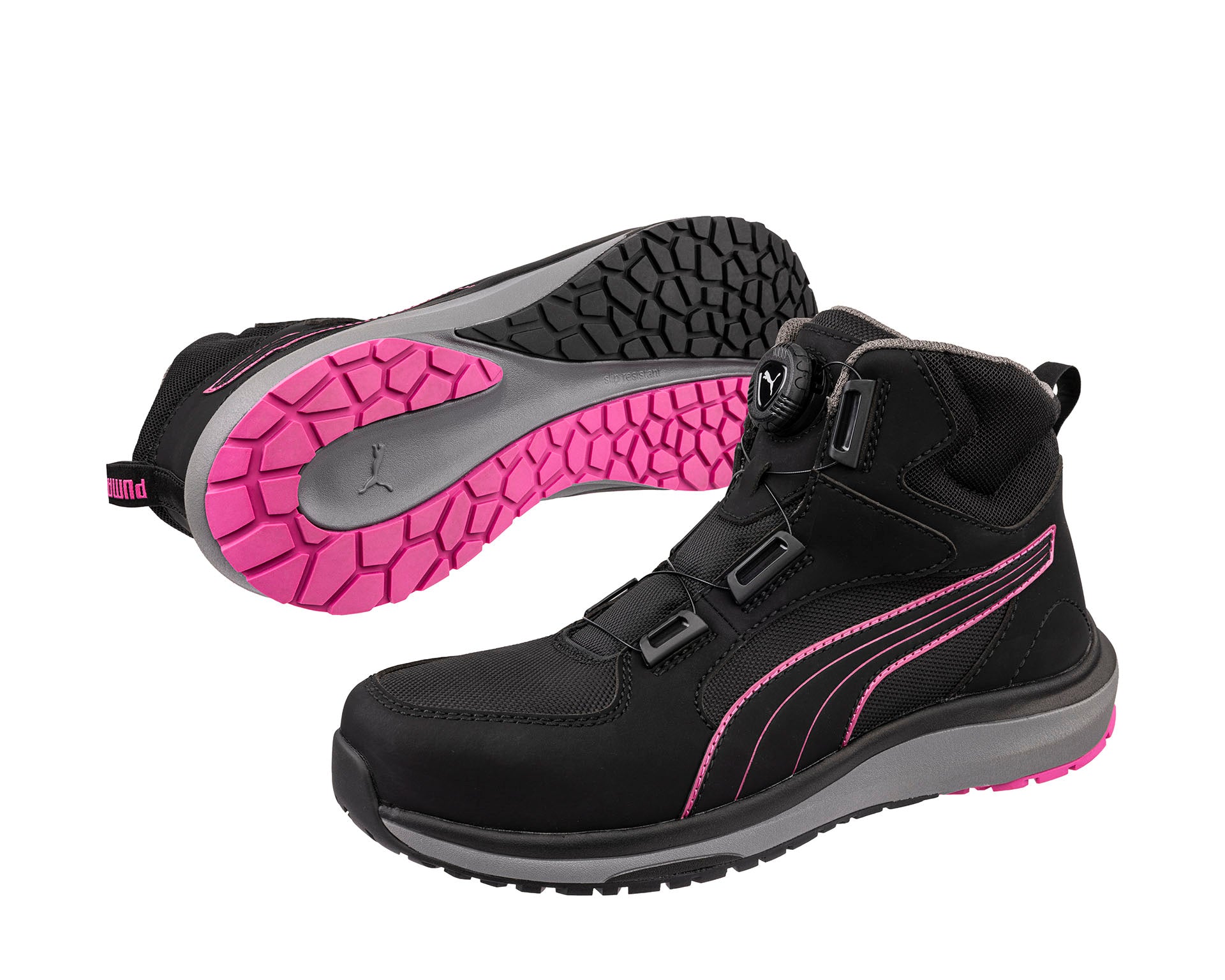 PUMA SAFETY ASPIRE DISC MID Sicherheitsschuh S3S ESD schwarz Damen Paaransicht