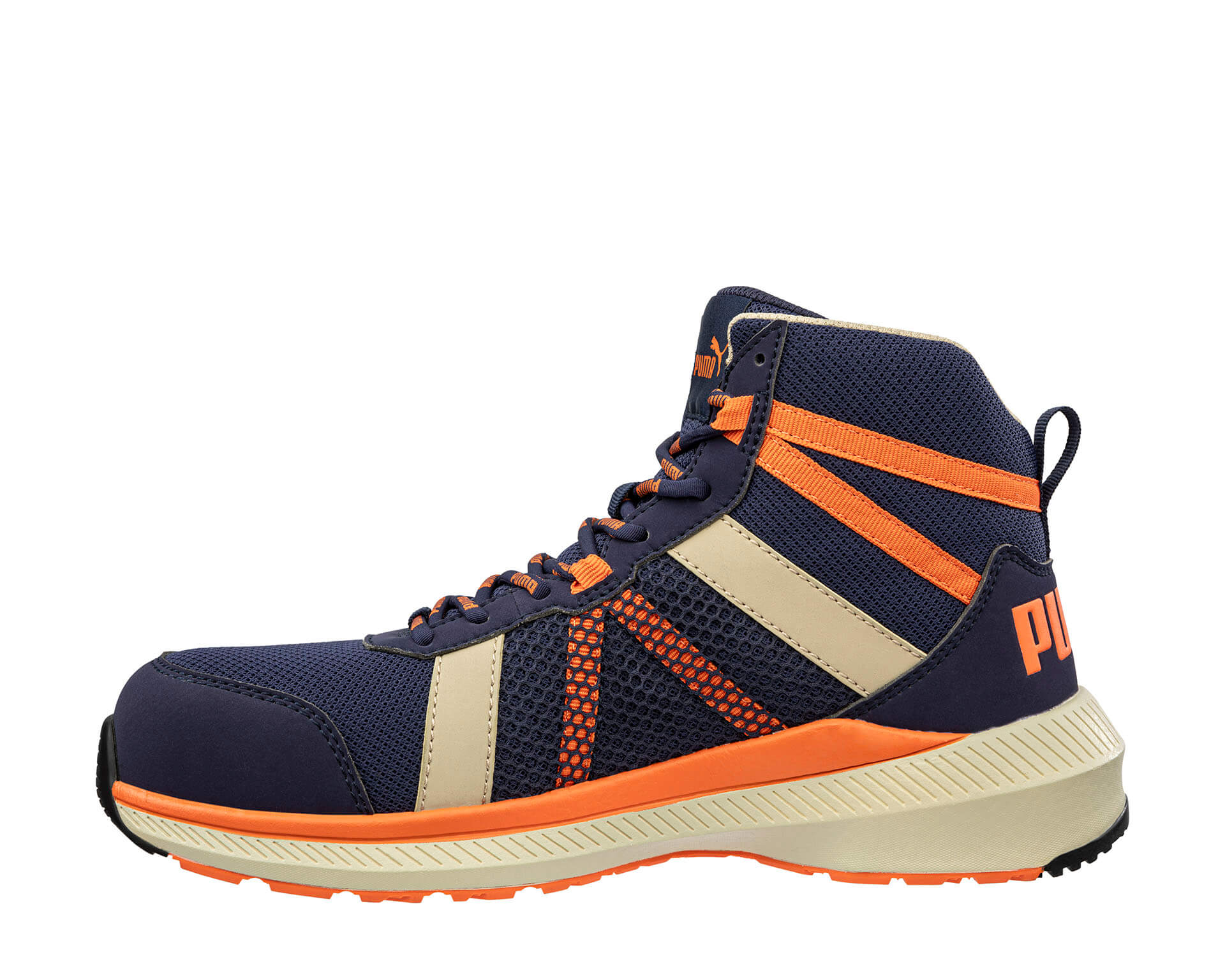 PUMA SAFETY RIVAL MID Sicherheitsschuh S1PS ESD blau Herren links