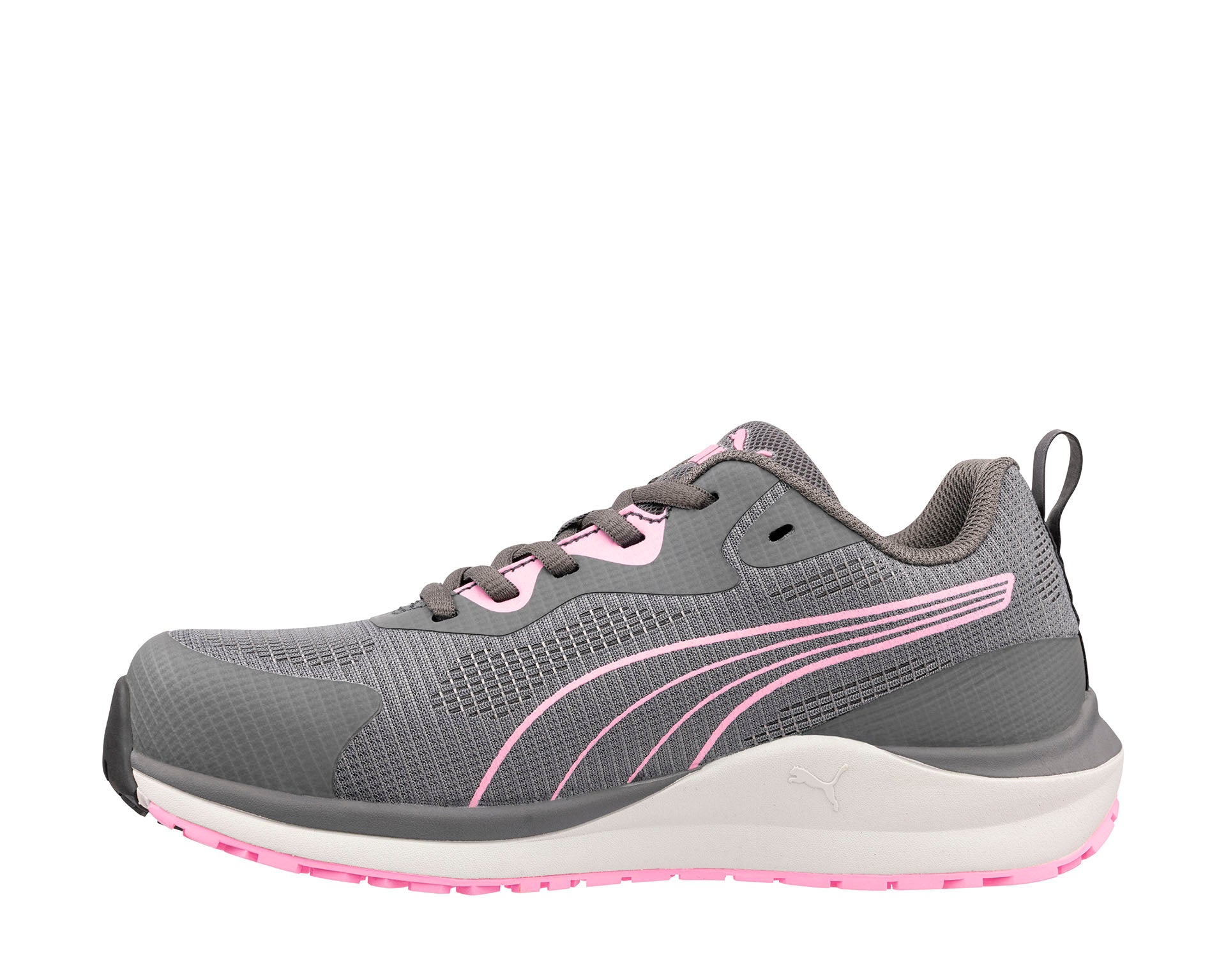 PUMA SAFETY CELERITY KNIT Sicherheitsschuh S1PS ESD grau Damen links #farbe_grau