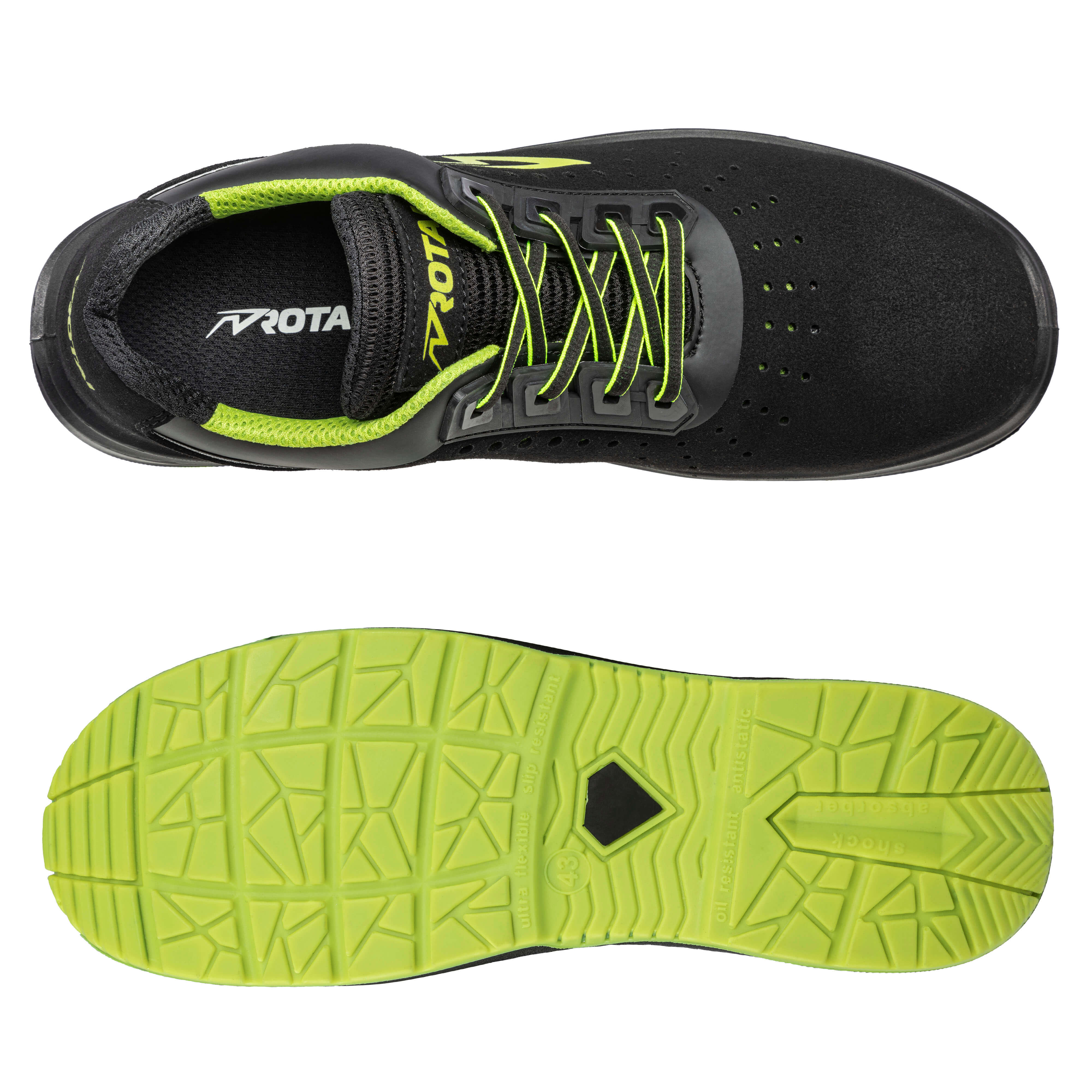 ROTAI RS PRO 22 Sicherheitsschuh S1P ESD schwarz oben #farbe_schwarz-grün