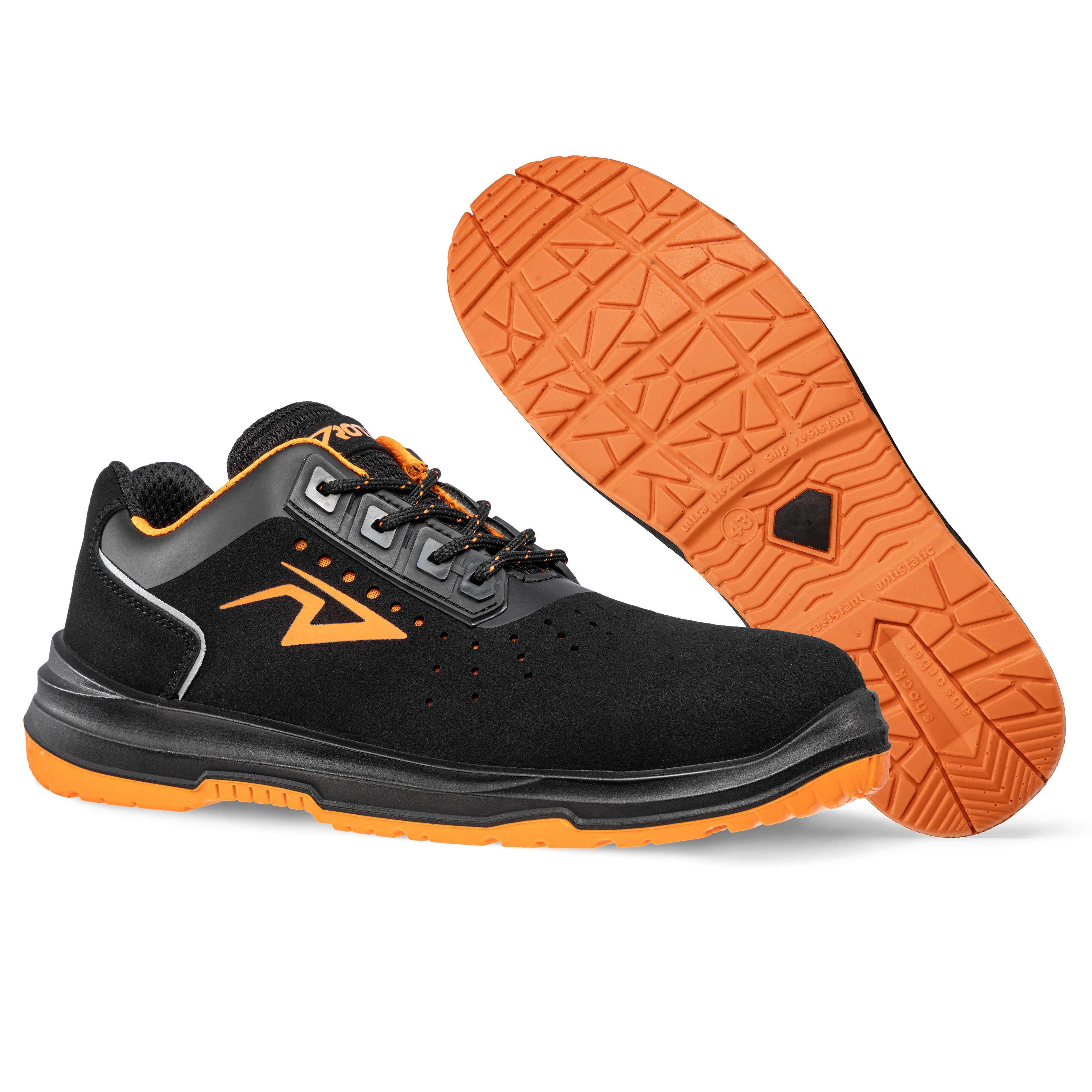 ROTAI RS PRO 22 Sicherheitsschuh S1P ESD schwarz Paaransicht #farbe_schwarz-orange