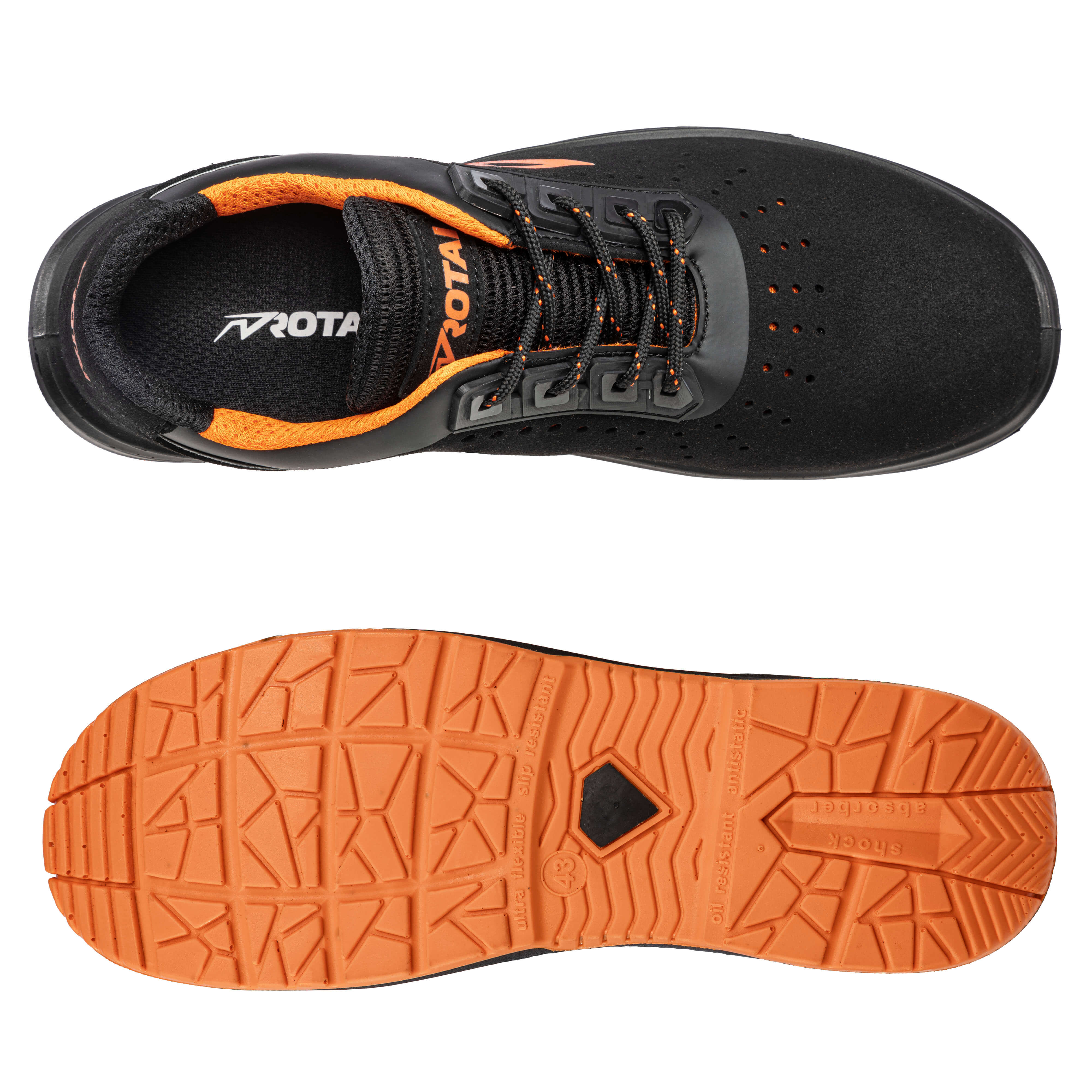 ROTAI RS PRO 22 Sicherheitsschuh S1P ESD schwarz oben #farbe_schwarz-orange