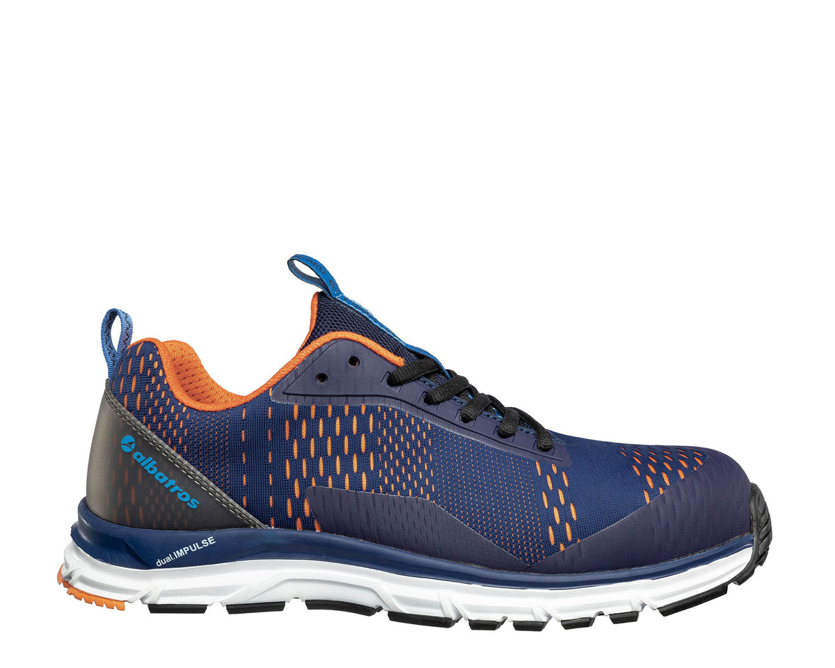 ALBATROS AER55 IMPULSE LOW Sicherheitsschuh S1P ESD orange rechts #farbe_blau