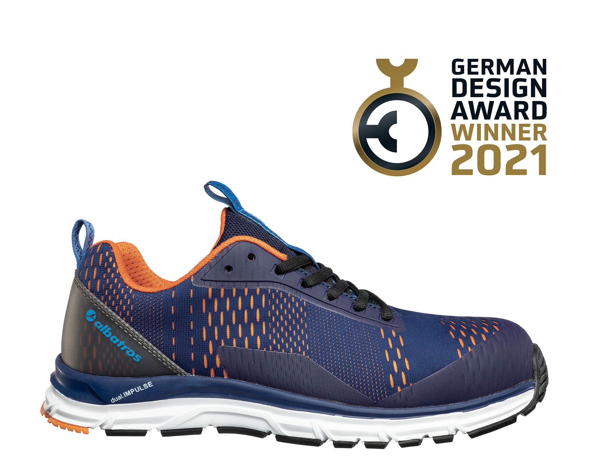 ALBATROS AER55 IMPULSE LOW Sicherheitsschuh S1P ESD orange rechts #farbe_blau