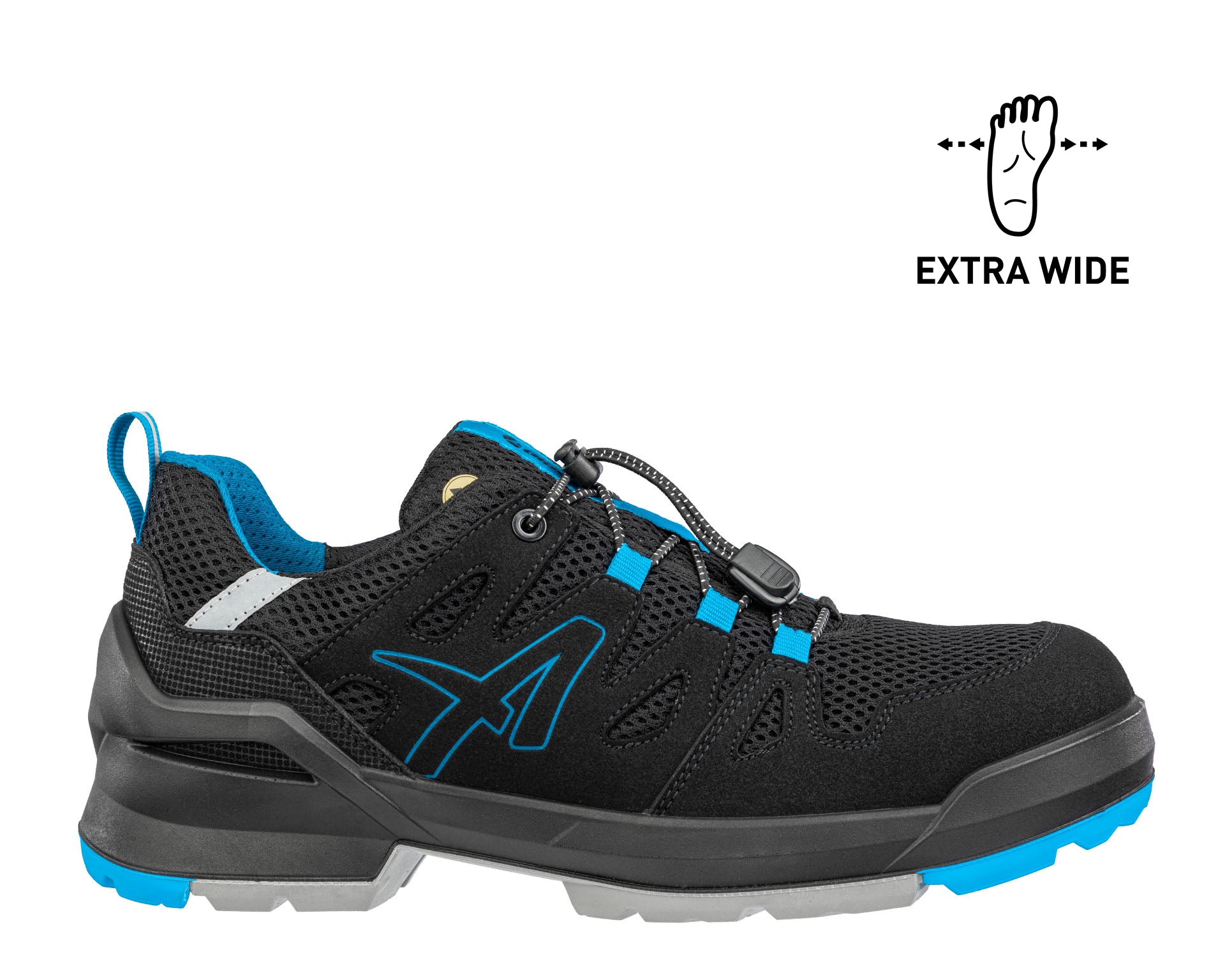 ALBATROS FASTPACK LOW EXTRA BREIT Sicherheitsschuh S1PL ESD schwarz rechts