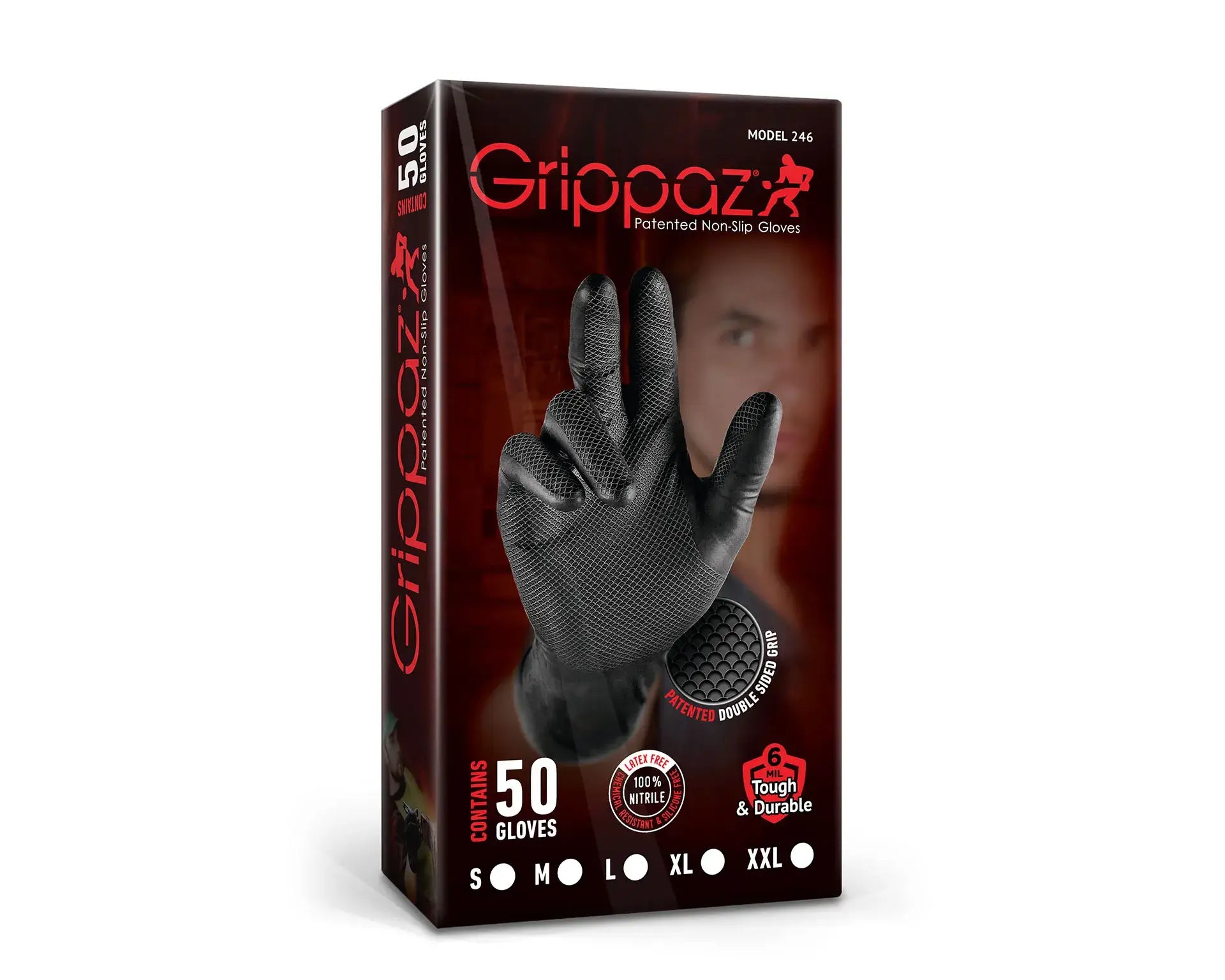 GRIPPAZ 246BK-EN nitrile gloves 1x50 pcs.