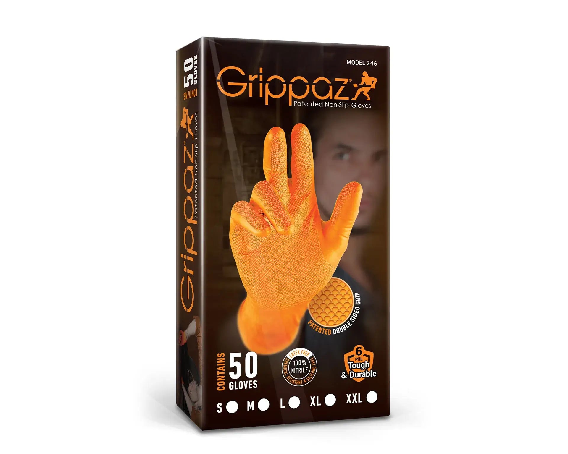 GRIPPAZ 246OR-EN nitrile gloves 1x50 pcs.