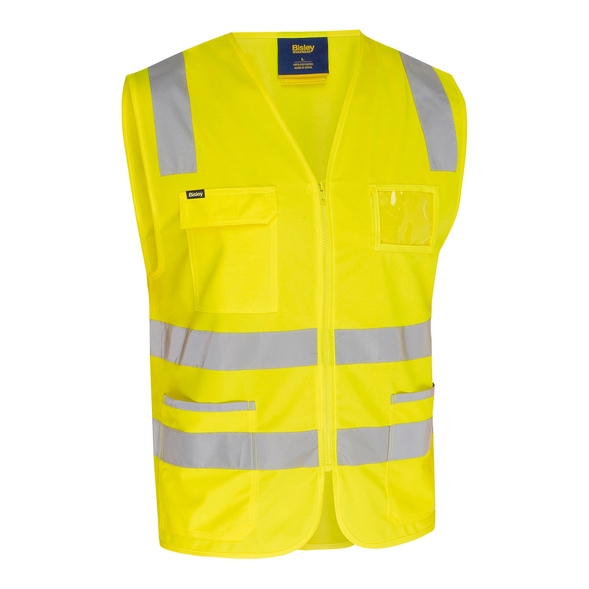 BISLEY HI VIS Weste gelb Vorderansicht #farbe_gelb