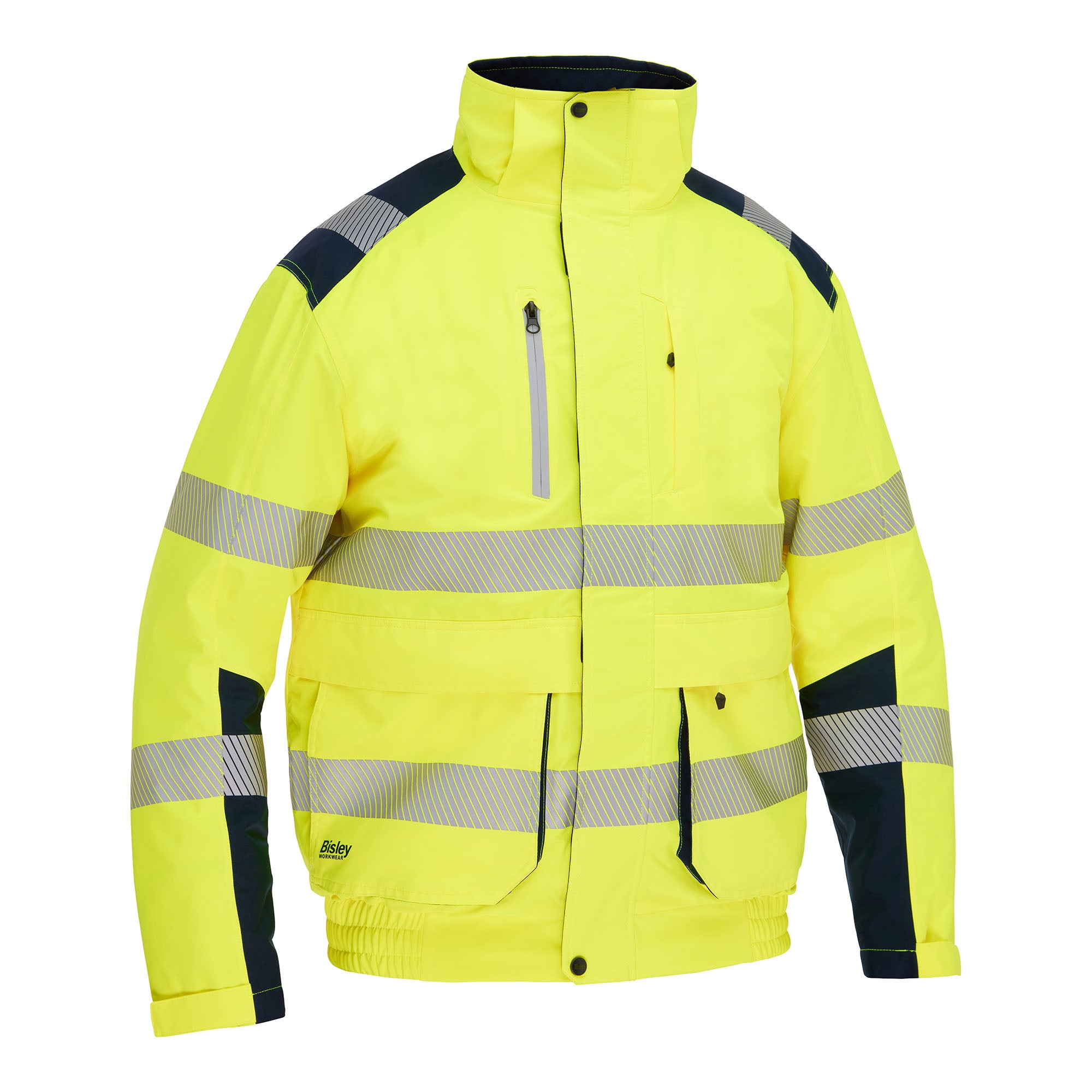 BISLEY ERIC HI VIS Arbeitsjacke gelb Vorderansicht #farbe_gelb