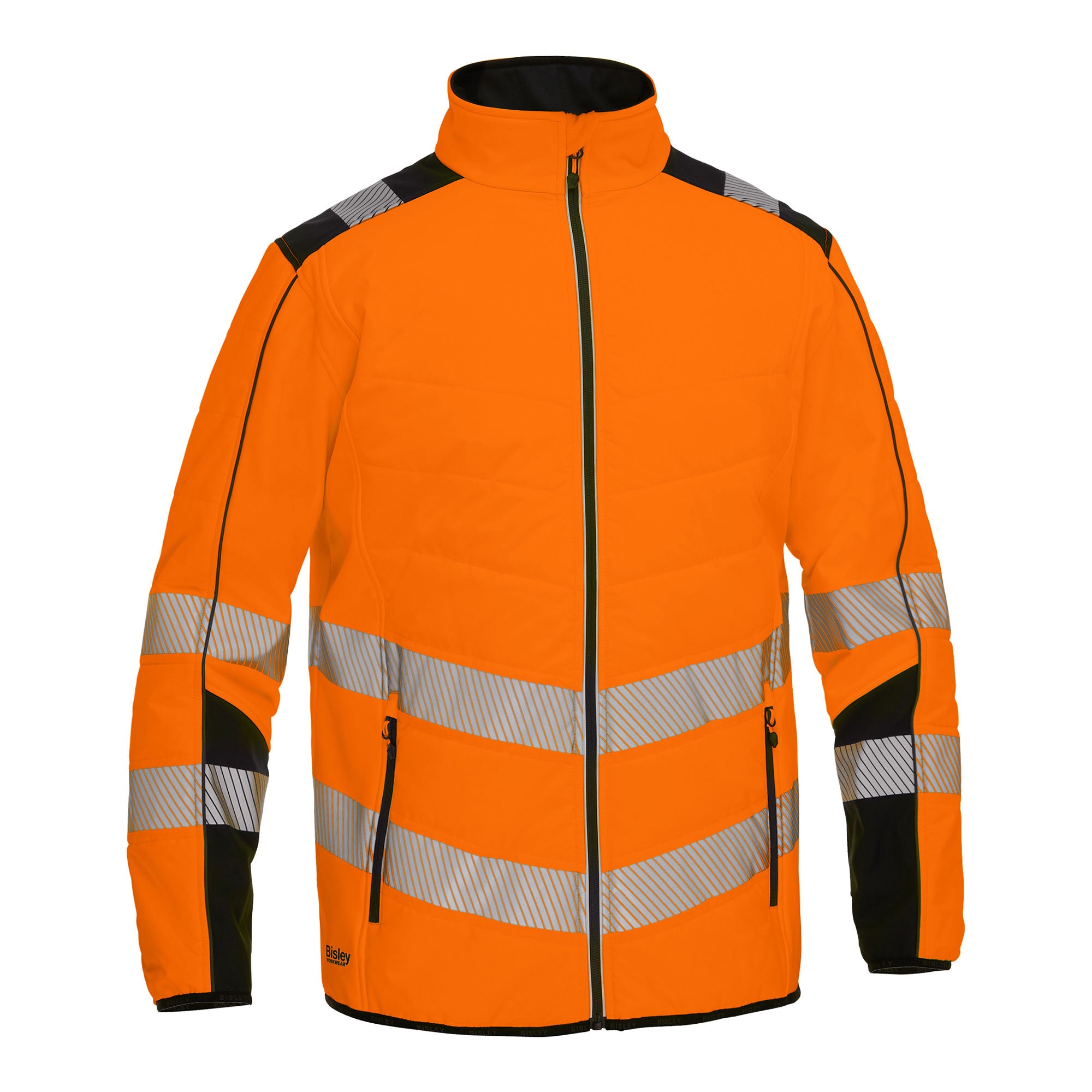 BISLEY ROBEY HI VIS Softshelljacke orange Vorderansicht #farbe_orange