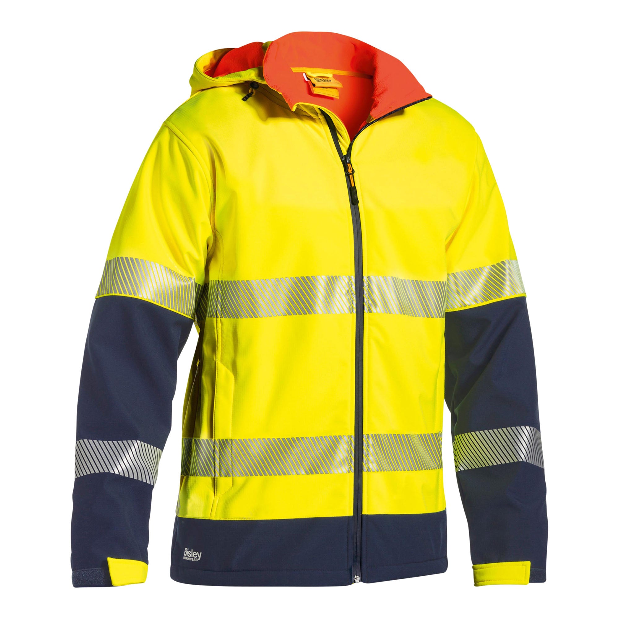 BISLEY HI VIS RIPSTOP BONDED Softshelljacke gelb Herren Vorderansicht #farbe_gelb
