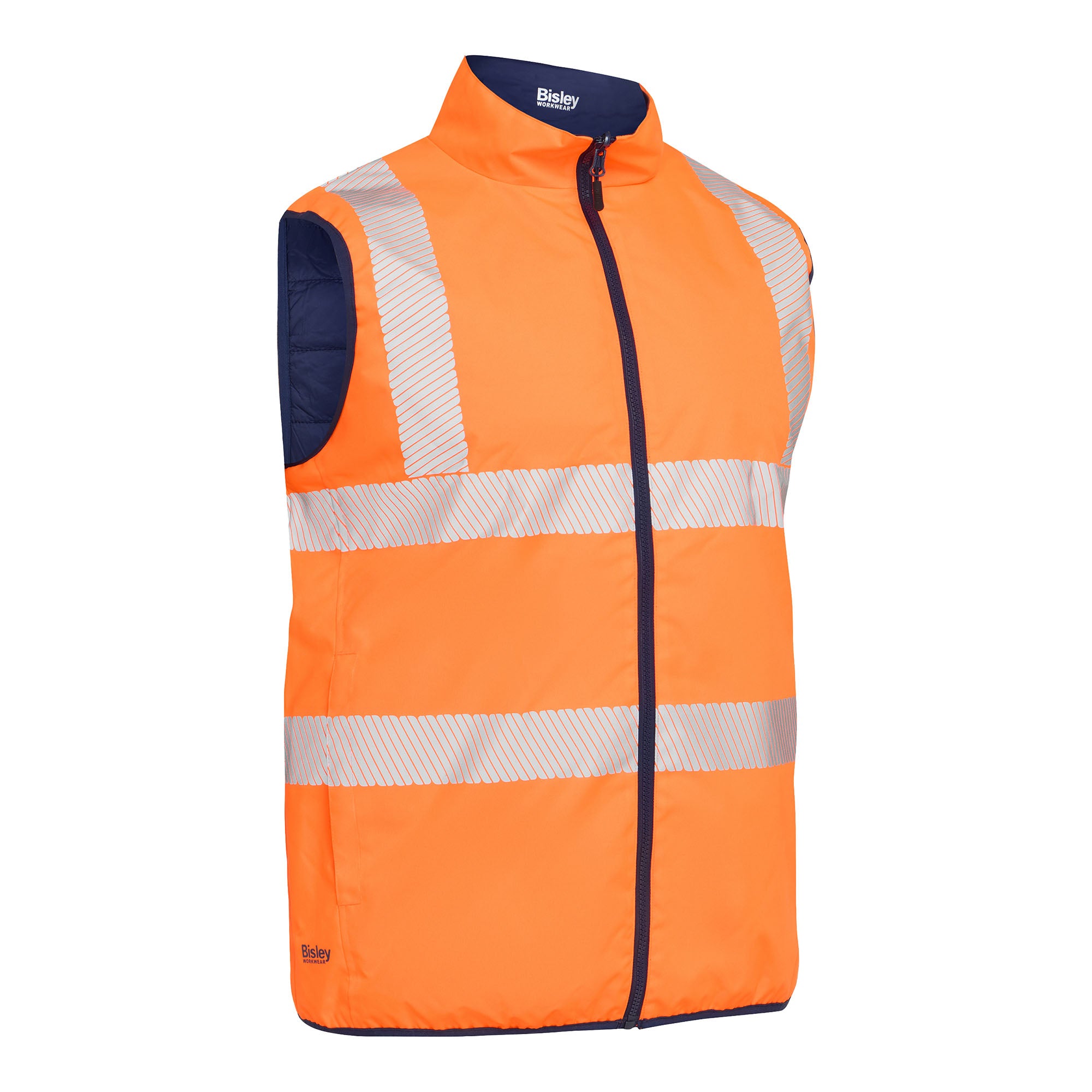 BISLEY ASHTON HI VIS Wende-Daunenweste orange Vorderansicht #farbe_orange