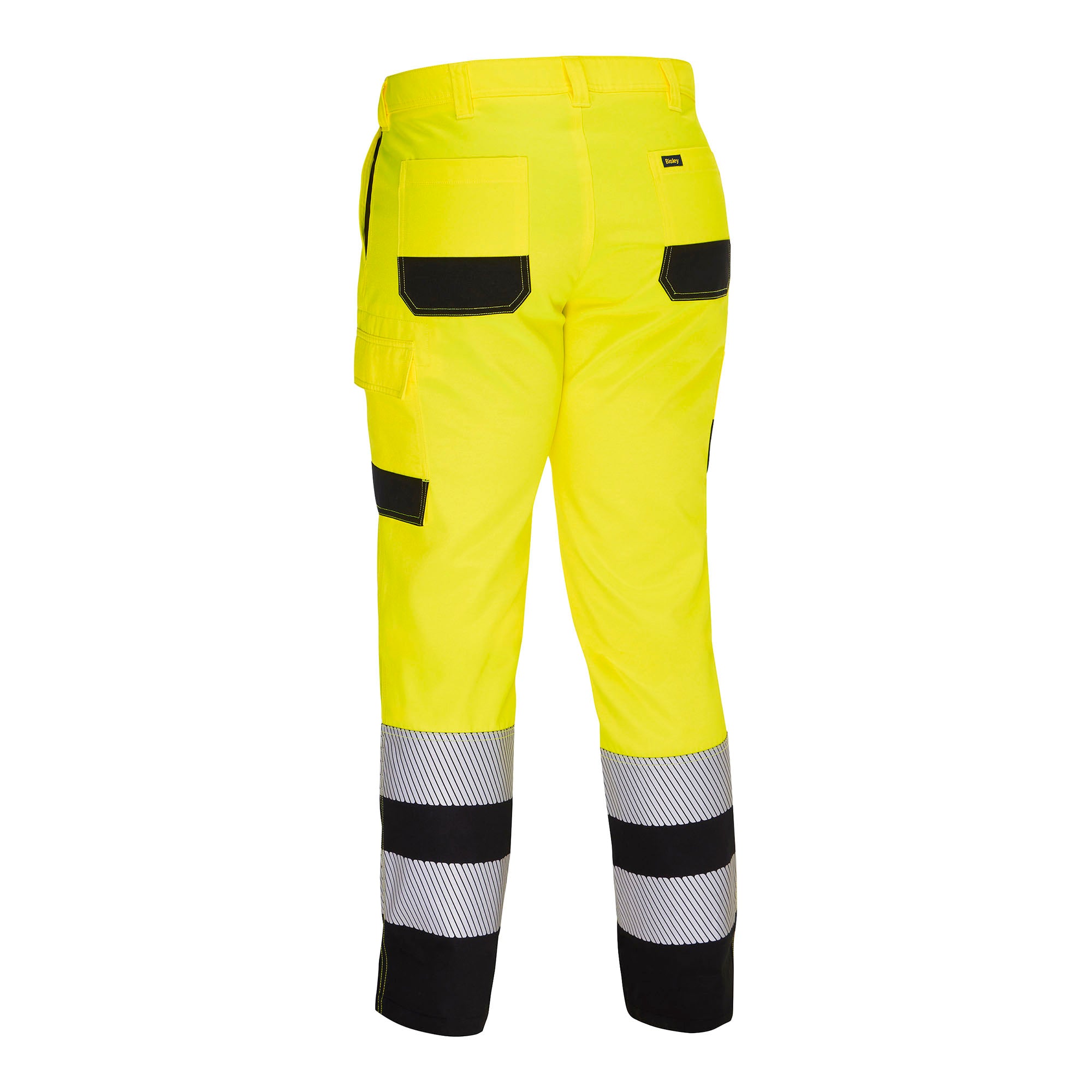BISLEY STRAVEN TWO-TONE TRS HI VIS Bundhose gelb Herren Rückansicht #farbe_gelb
