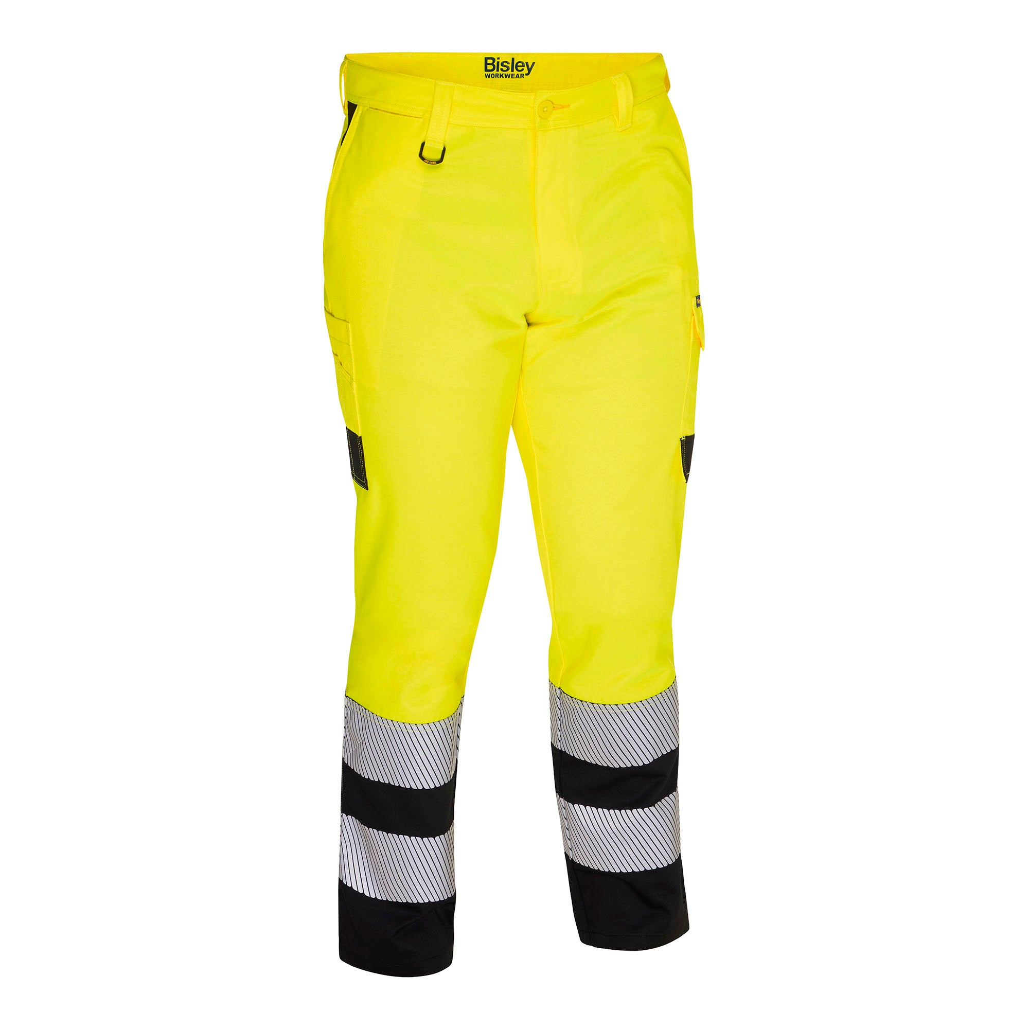 BISLEY STRAVEN TWO-TONE TRS HI VIS Bundhose gelb Herren Vorderansicht #farbe_gelb