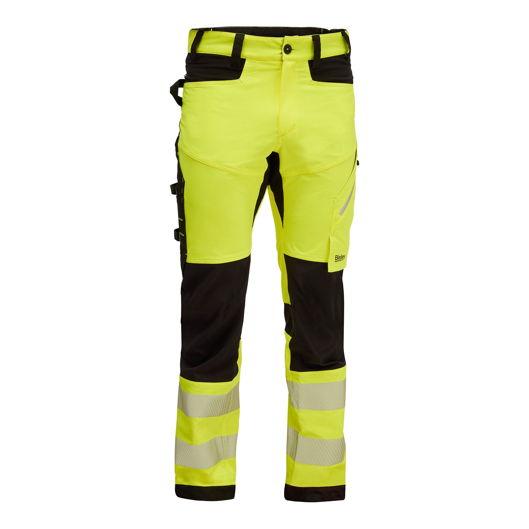 BISLEY BRADFORD HI VIS Arbeitshose gelb Herren Vorderansicht #farbe_gelb