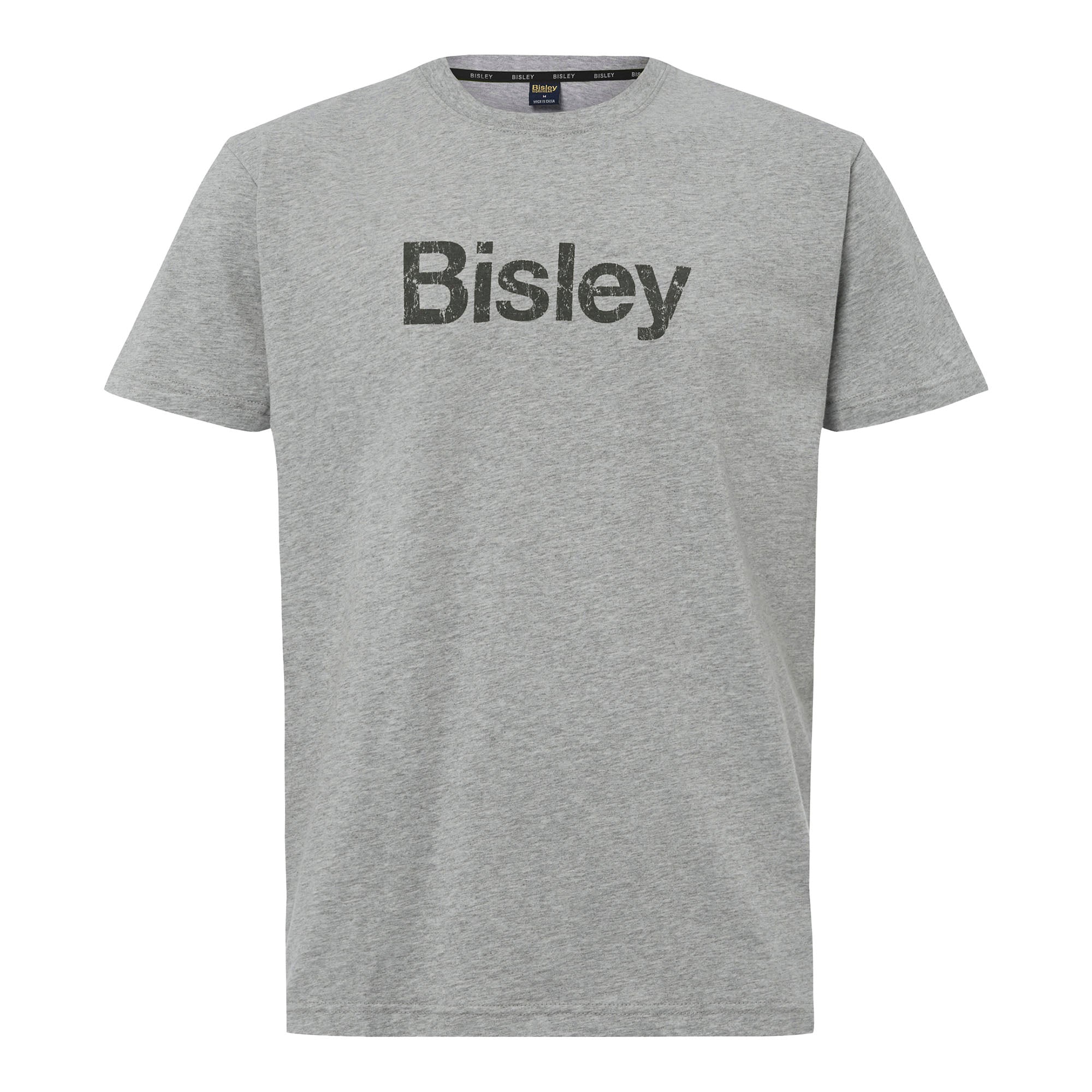 BISLEY COTTON LOGO T-Shirt grau Herren Frontansicht #farbe_grau