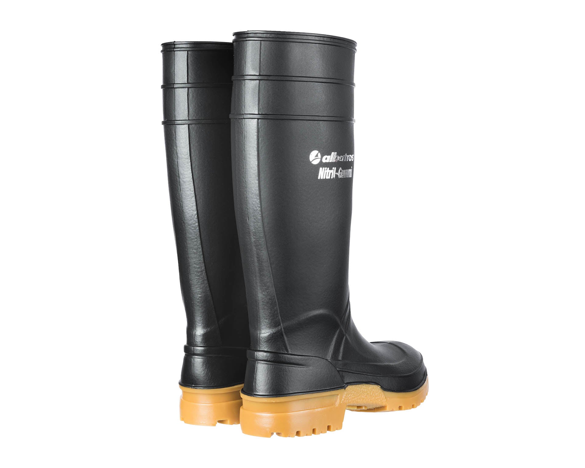 ALBATROS Guardian High Nitrilgummistiefel schwarz Rückansicht #farbe_schwarz