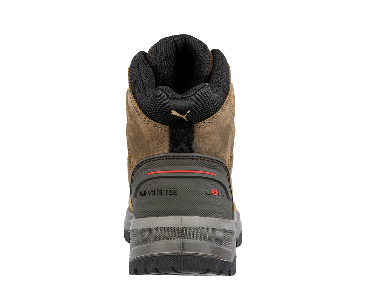PUMA SAFETY IRON HD MID Sicherheitsschuh S3S braun Herren Rückansicht #farbe_braun