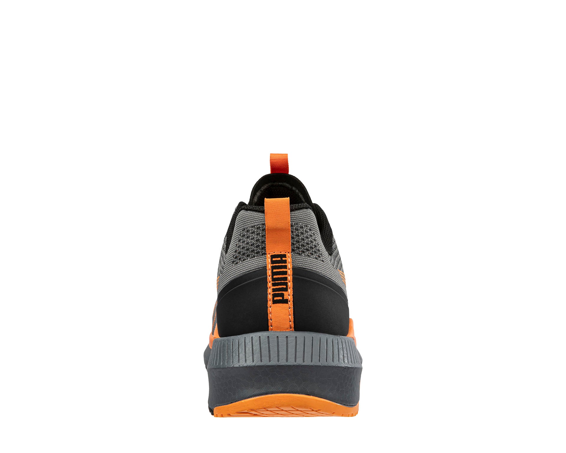 PUMA SAFETY SLIDE LOW Sicherheitsschuh S1PS ESD grau-orange Herren Rückansicht #farbe_grau-orange
