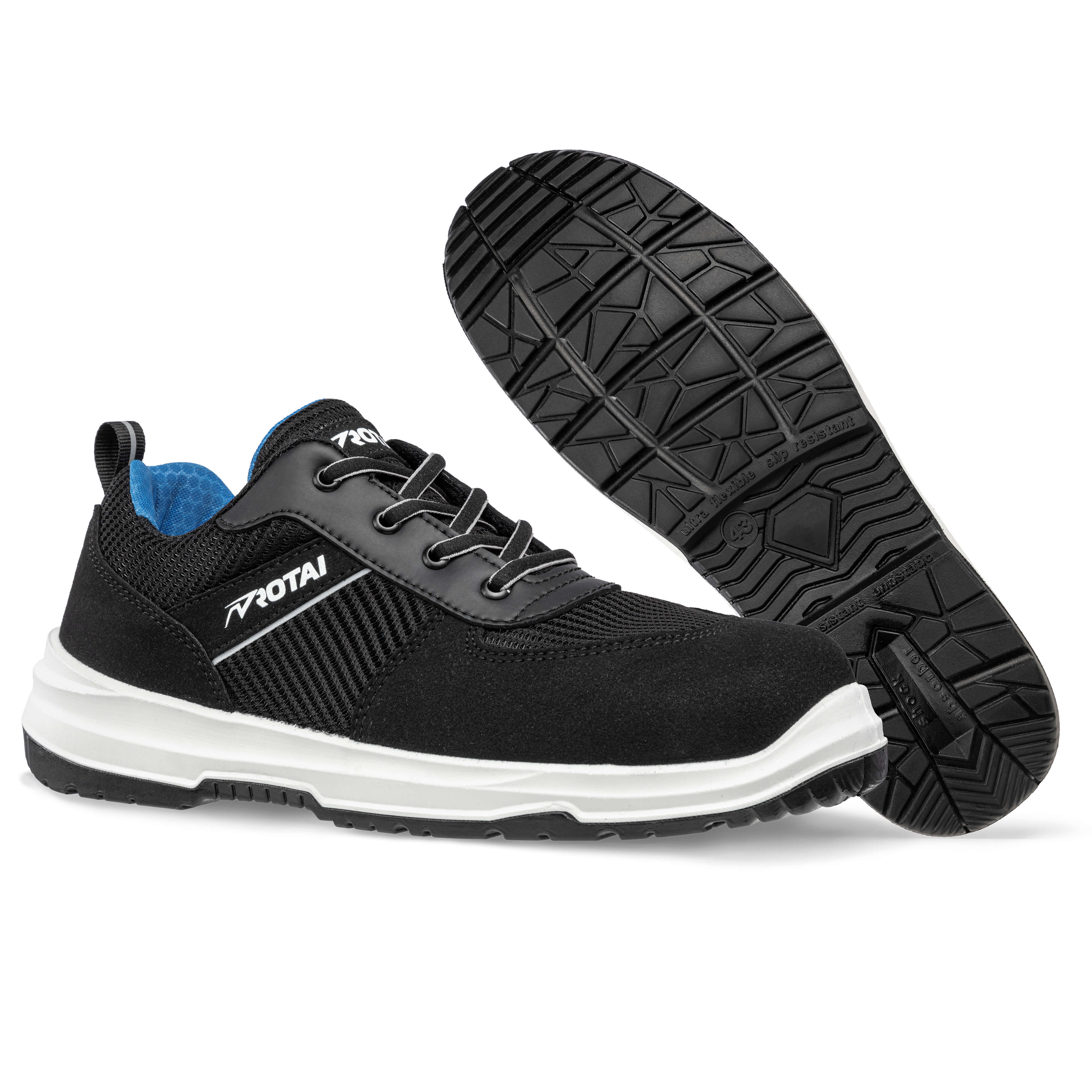 ROTAI RS PRO 22 Sicherheitsschuh S1P ESD schwarz Paaransicht #farbe_schwarz-weiß