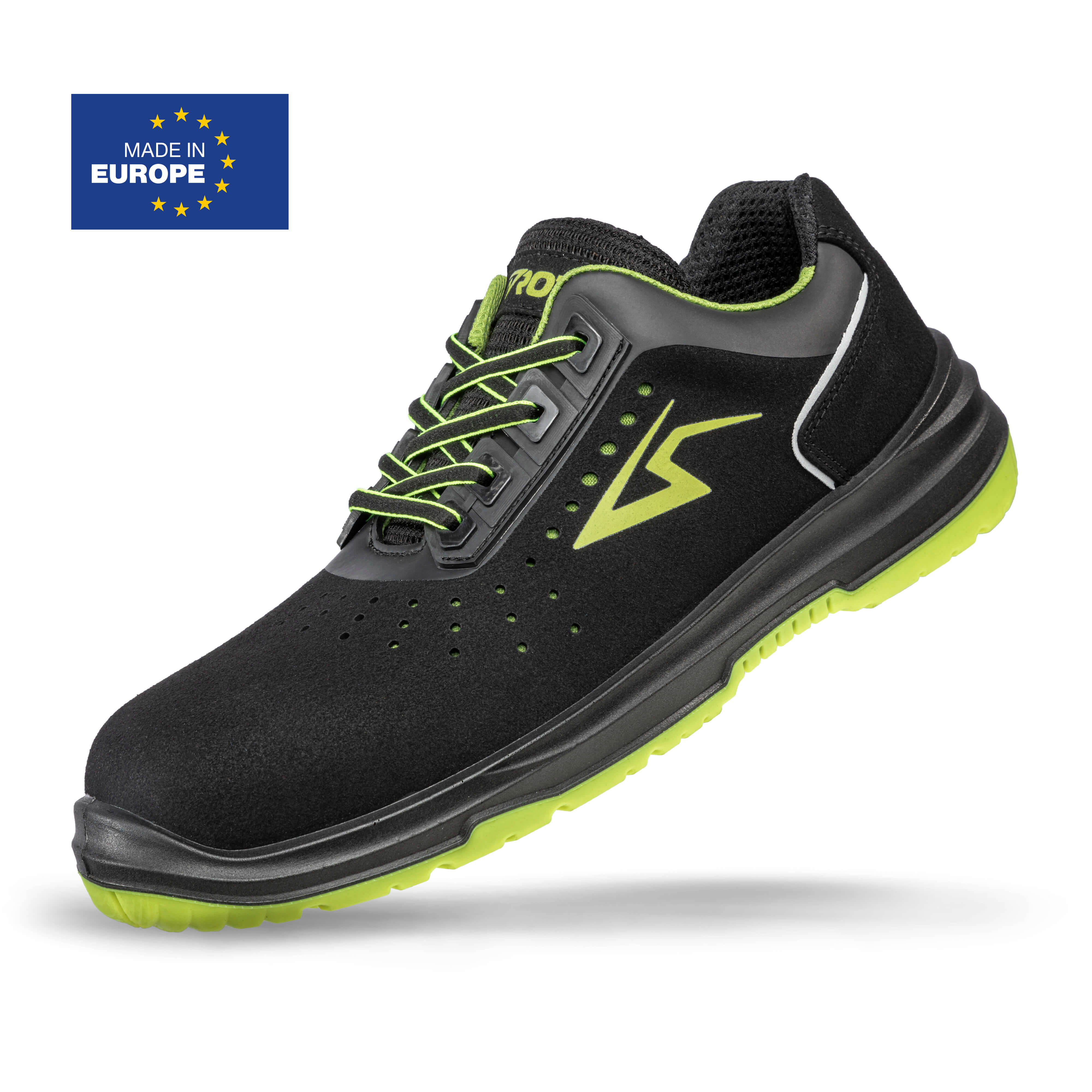 ROTAI RS PRO 22 Sicherheitsschuh S1P ESD schwarz Seitenansicht #farbe_schwarz-grün