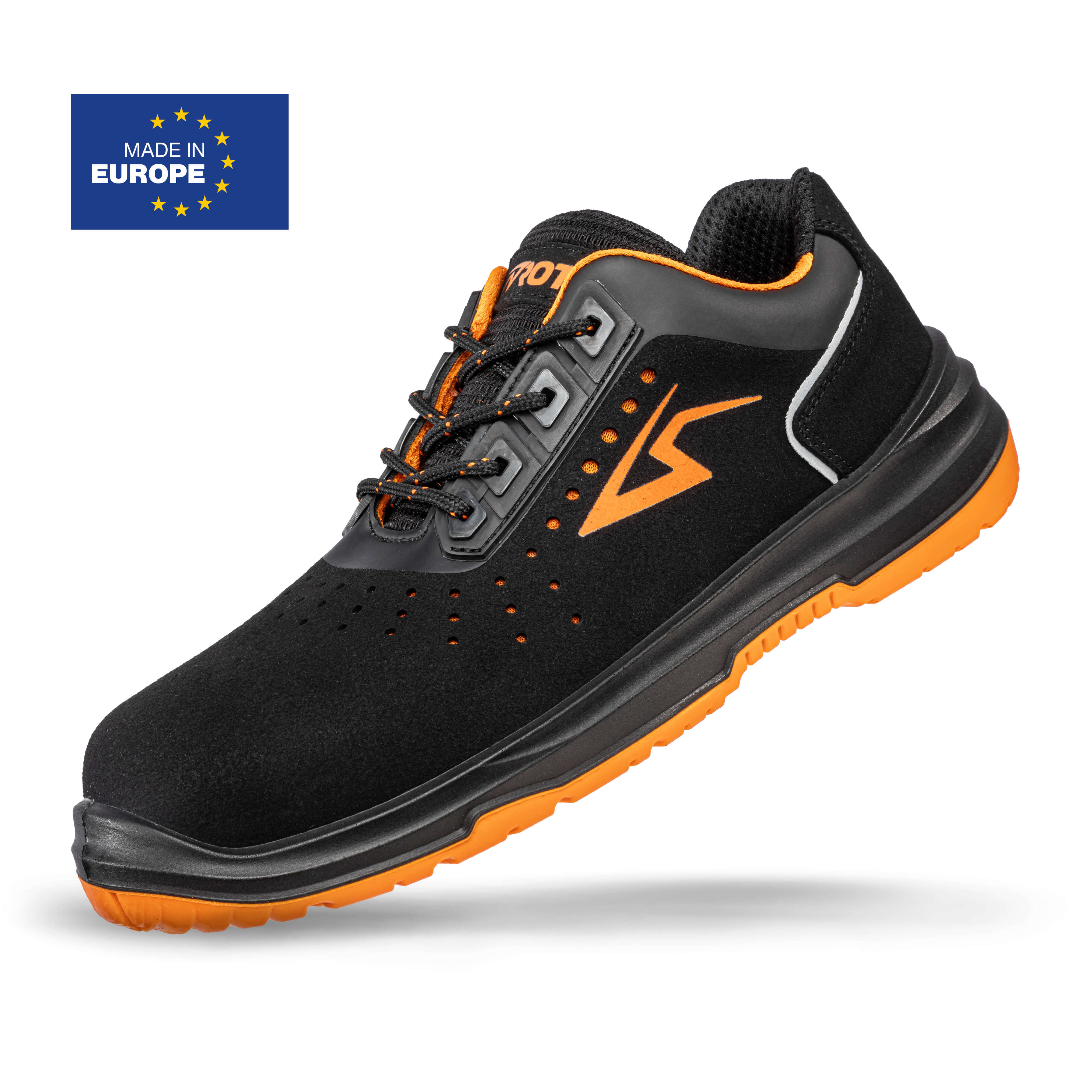 ROTAI RS PRO 22 Sicherheitsschuh S1P ESD schwarz Seitenansicht #farbe_schwarz-orange