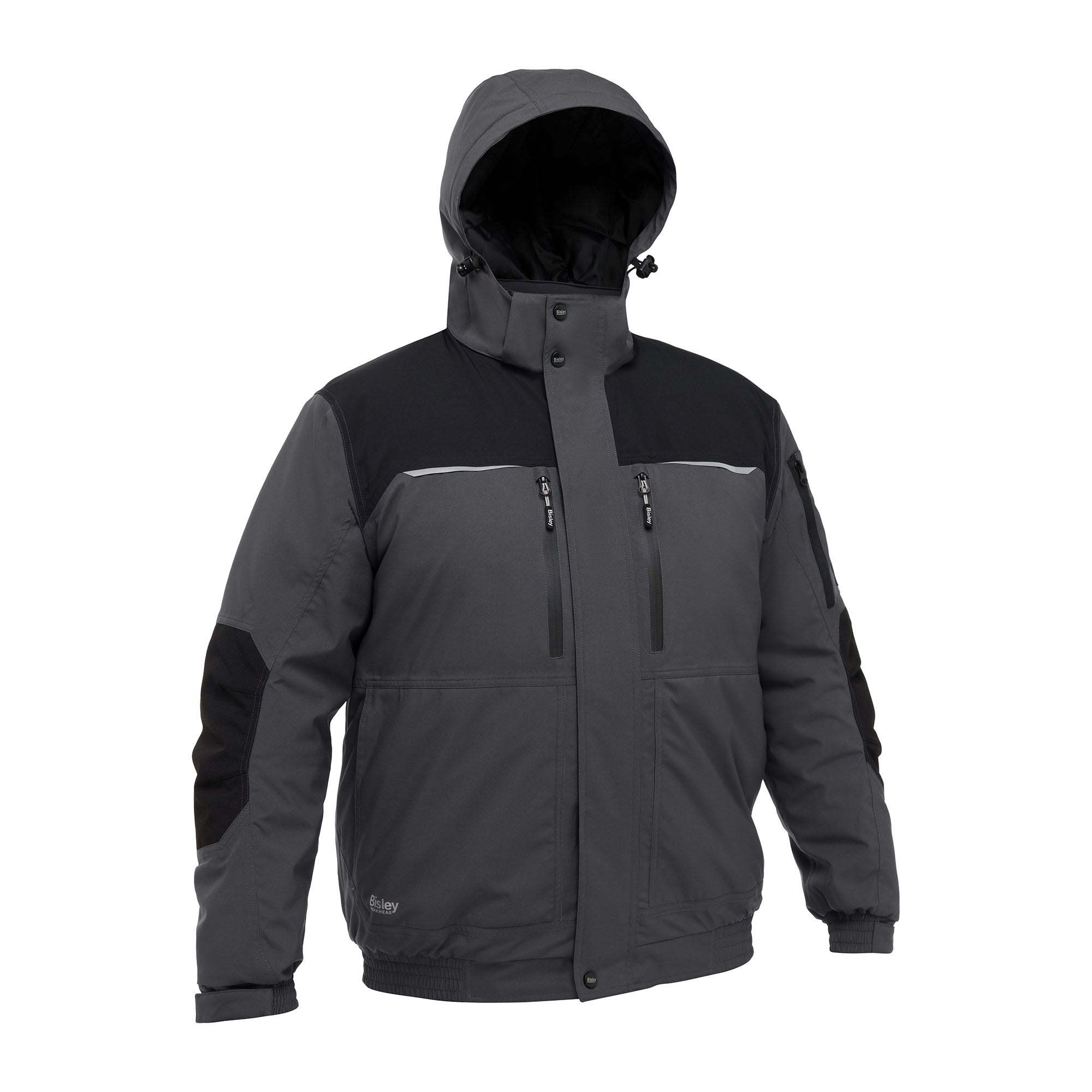 BISLEY GRAVEN Arbeitsjacke grau Herren Frontansicht #farbe_grau